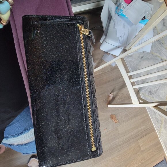 SOFT WALLET IN SIGNATURE LEATHER (COACH F26814) BLACK/LIGHT GOLD - Picture 2 of 2